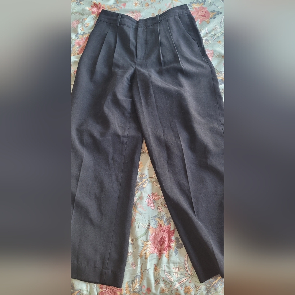 Classic Black Pleated Trousers
